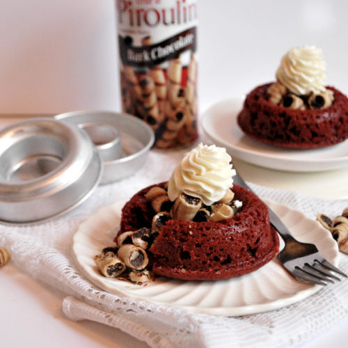 Mini Red Velvet Pirouline Bundt Cakes