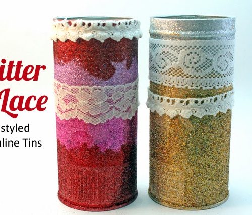 Glitter and Lace Valentines Pirouline Tins