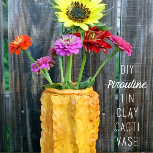 Clay Cacti Vase with Pirouline Tins