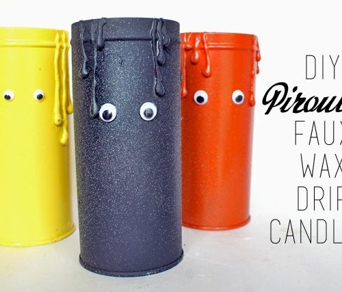 Pirouline Tin Faux Wax Drip Candles