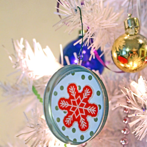 Pirouline Tin Lid Ornaments