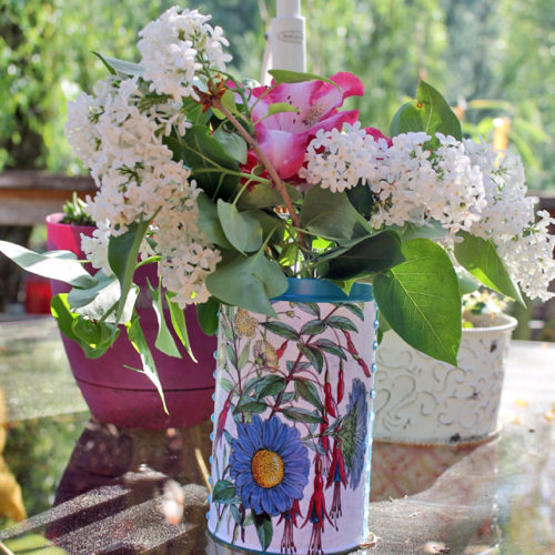 Pirouline Recycled Flower Vase Tin Cans