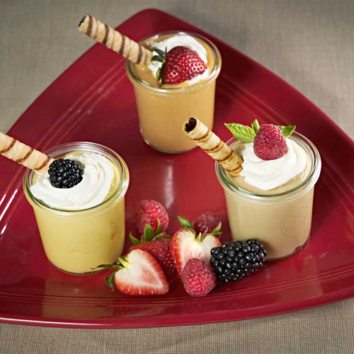3 Puddings in Mason Jar Pudding w ith Pirouline Cookies