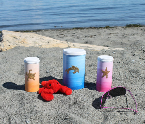 Pirouline DIY Ombre Beach Tins for Summer