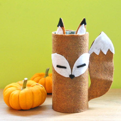 DIY Felt Fox Recycled Tin Can