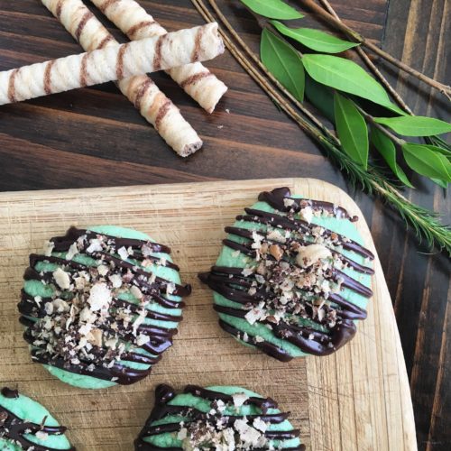 Pirouline Mint Ganache Cookies