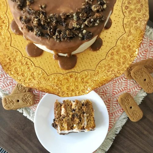 Pumpkin Piroucrisp Crumble Cake with Cinnamon Ganache